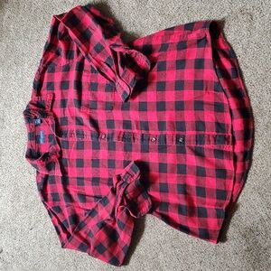 John Ashford XXL Red and Black Buffalo Check Button-Down